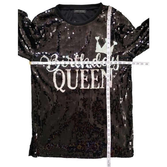 NWT Jainmy Martinez Birthday Queen Sequins Shirt Dress One Size - Picture 6 of 7
